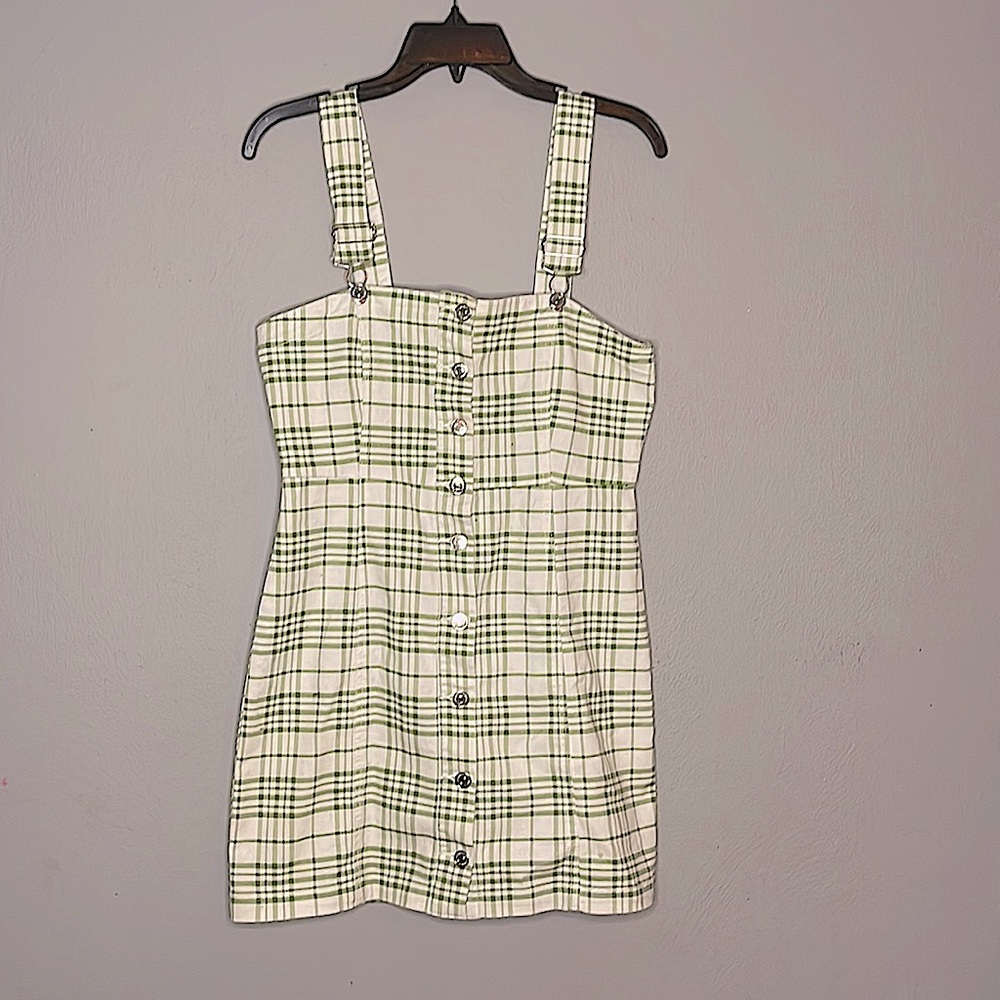 Overall skirt Green and White